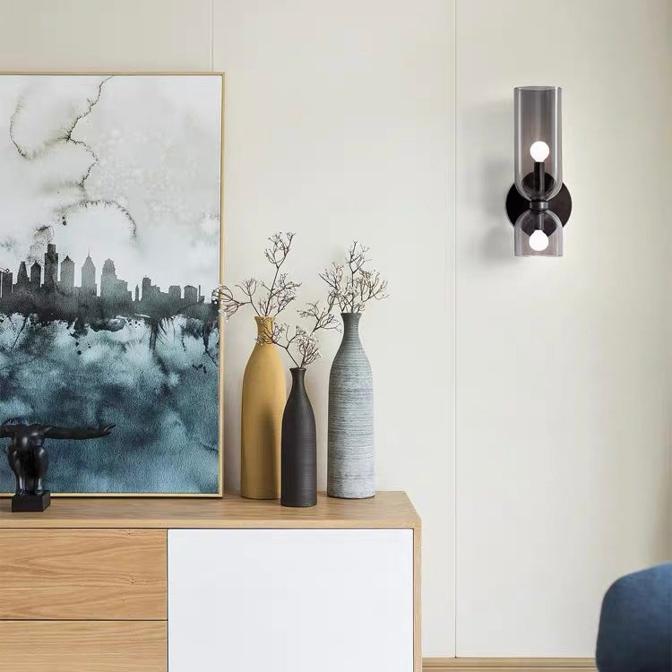 Kalsten | Glass Wall Light With Double Lamp Design