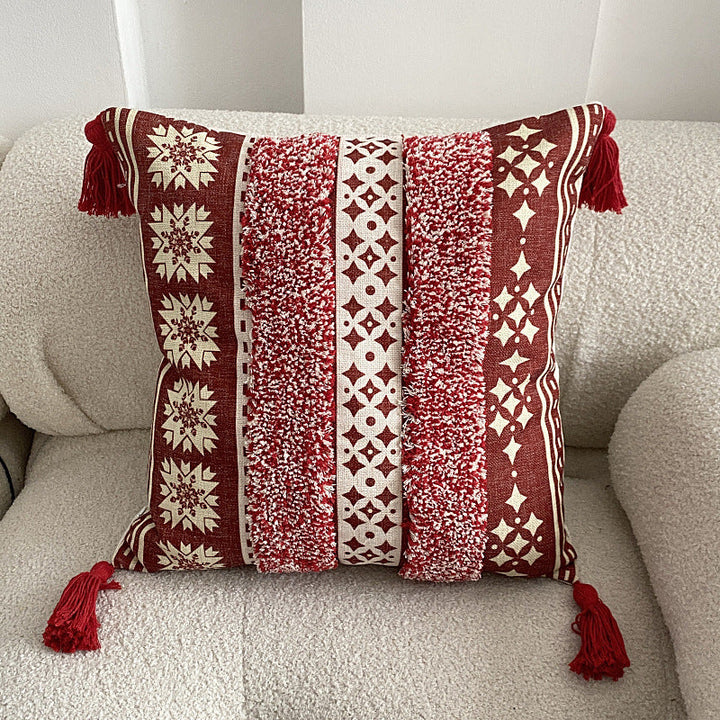 Boho lined fringe throw pillow cover | Kalsten