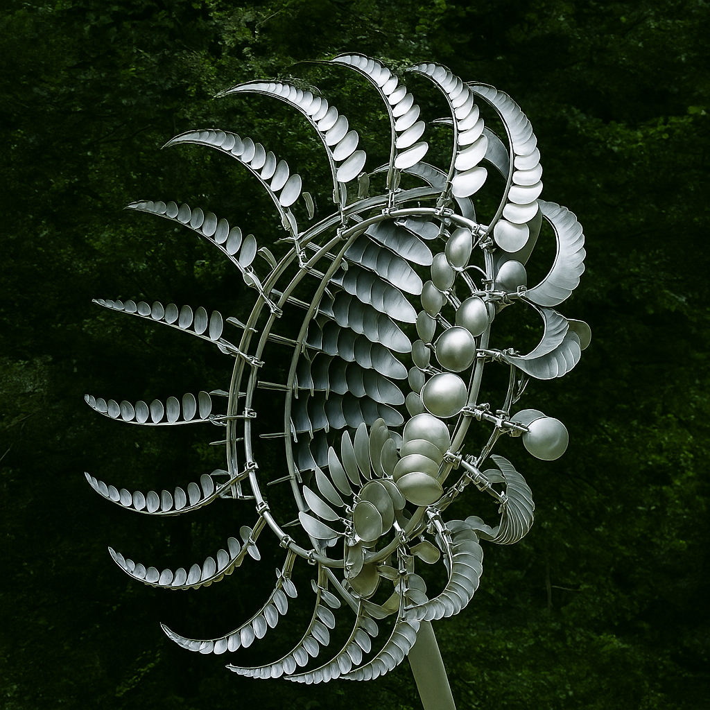 Kalsten | Garden Wind Spinner Sculpture in Silver Metal