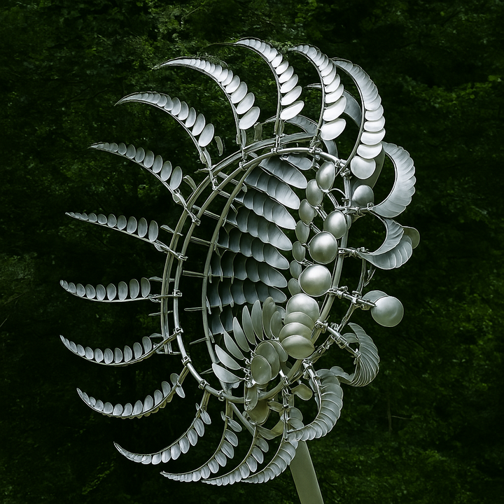 Kalsten | Garden Wind Spinner Sculpture in Silver Metal