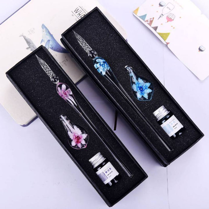 Kalsten | Glass Calligraphy Pen Set with Ink and Pen Holder