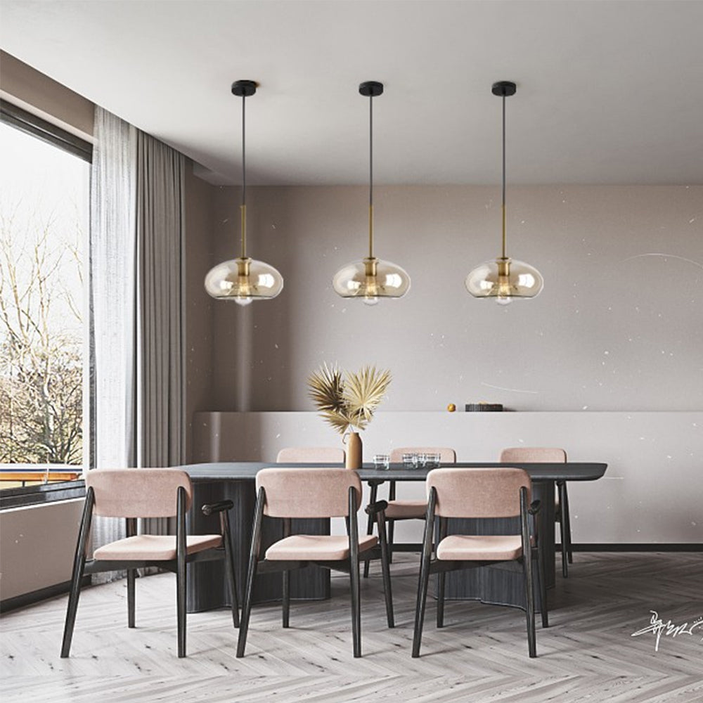 Industrial Amber Glass Pendant Light | Kalsten
