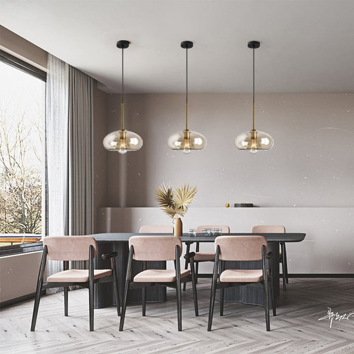 Industrial Amber Glass Pendant Light | Kalsten