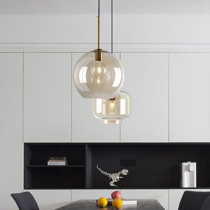 Industrial Amber Glass Pendant Light | Kalsten
