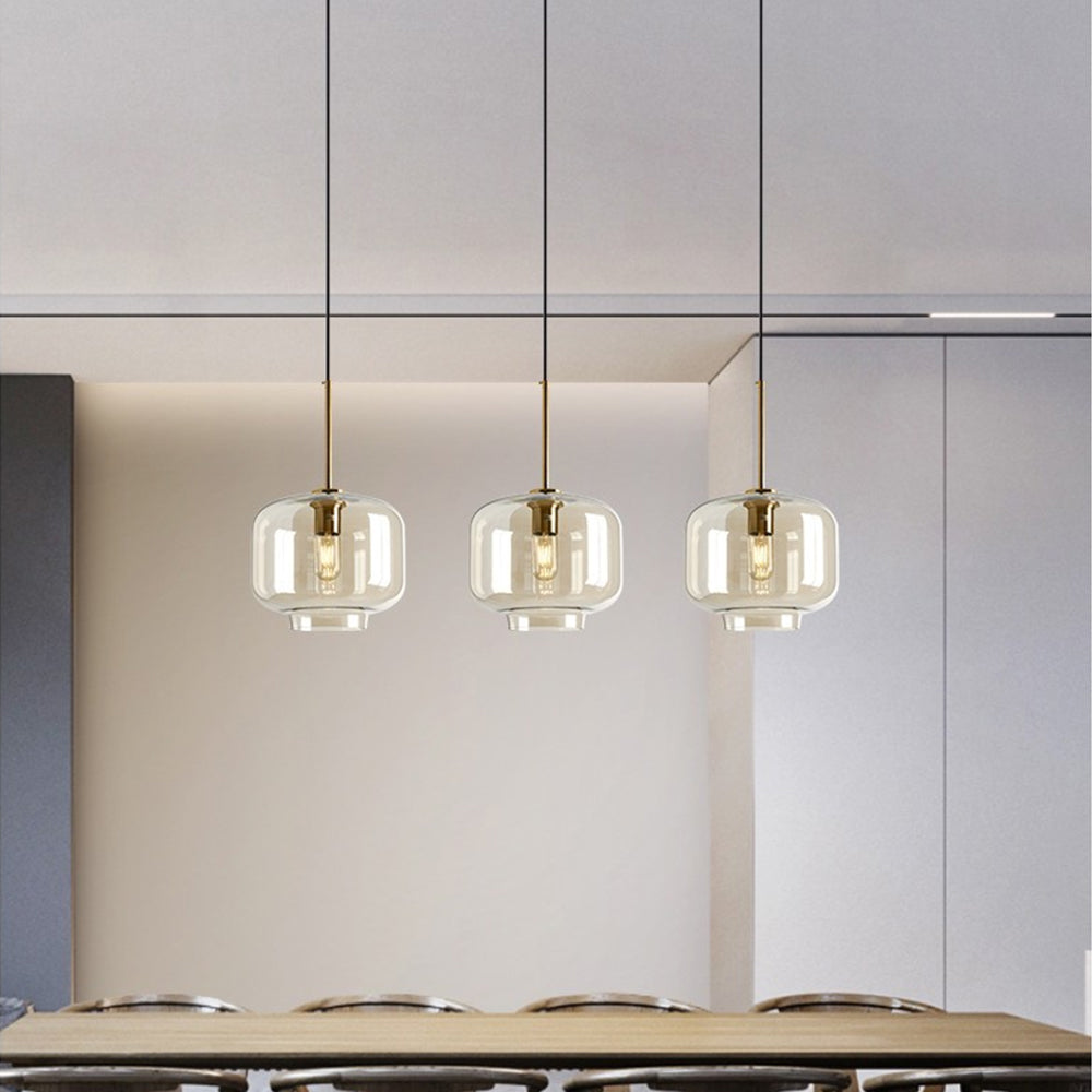 Industrial Amber Glass Pendant Light | Kalsten