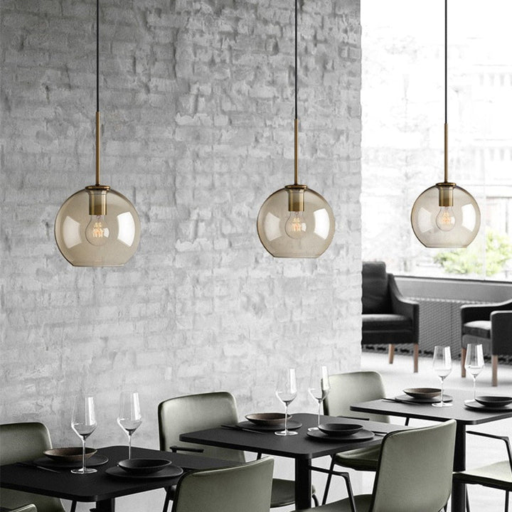 Industrial Amber Glass Pendant Light | Kalsten