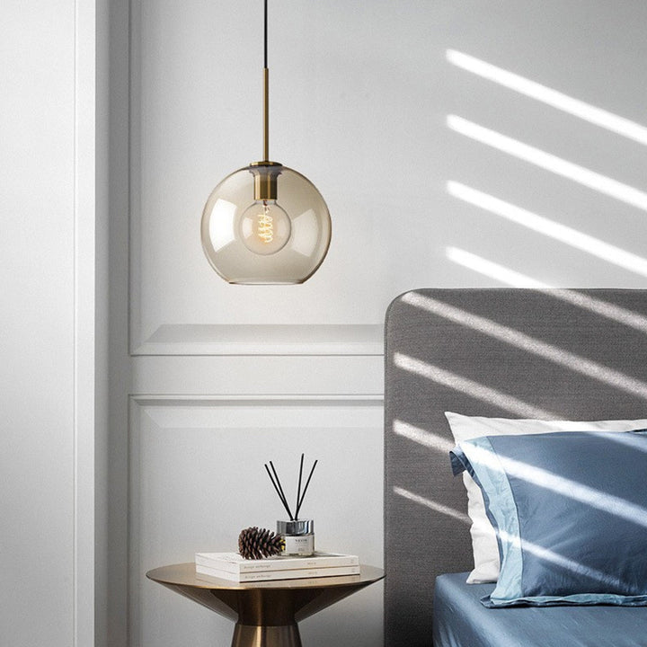 Industrial Amber Glass Pendant Light | Kalsten