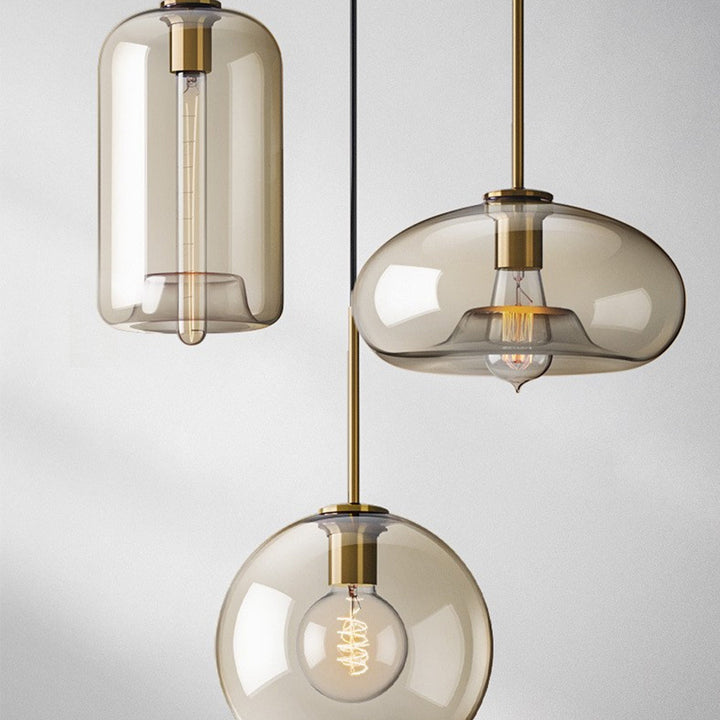 Industrial Amber Glass Pendant Light | Kalsten