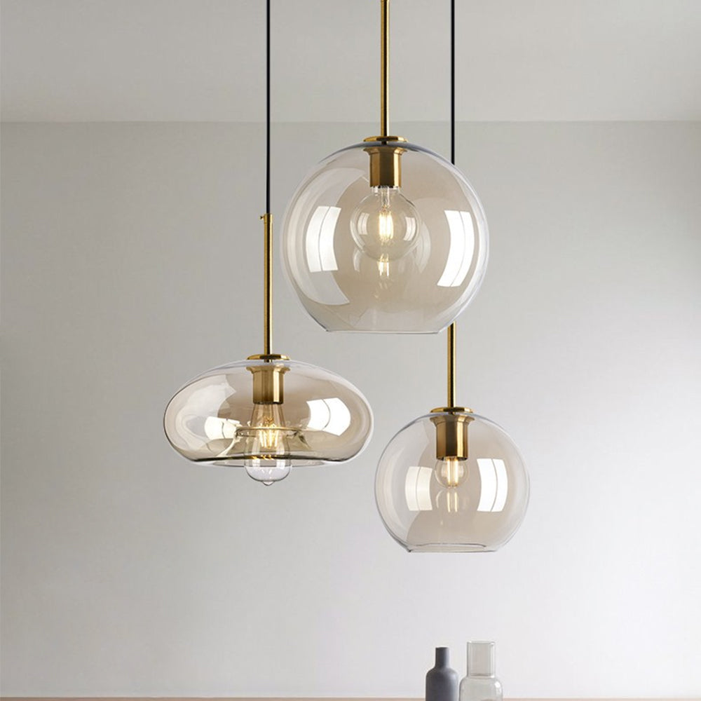 Industrial Amber Glass Pendant Light | Kalsten