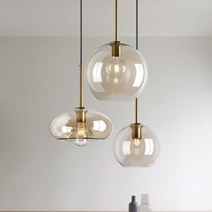 Industrial Amber Glass Pendant Light | Kalsten
