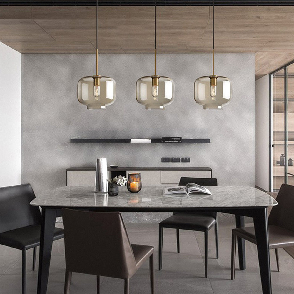 Industrial Amber Glass Pendant Light | Kalsten