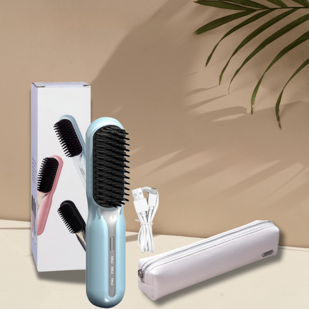 Kalsten | Wireless Hair Stylers Brush Travel Suitable for Straightening and Curling Rechargeable for All Hair Types