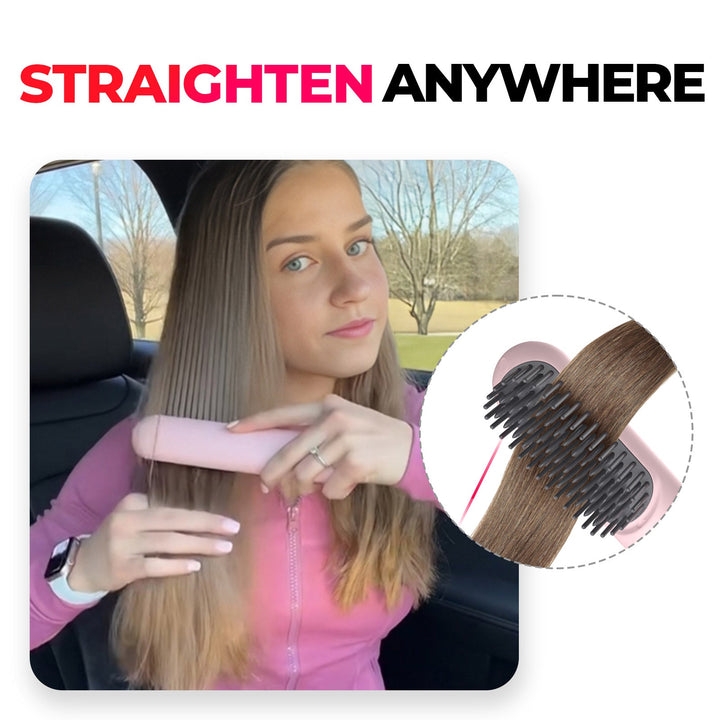 Kalsten | Wireless Hair Stylers Brush Travel Suitable for Straightening and Curling Rechargeable for All Hair Types