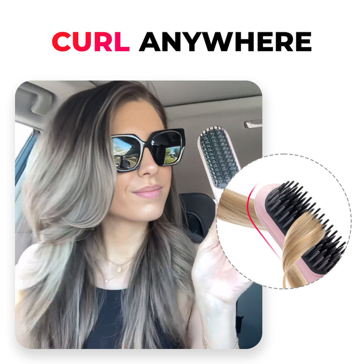 Kalsten | Wireless Hair Stylers Brush Travel Suitable for Straightening and Curling Rechargeable for All Hair Types