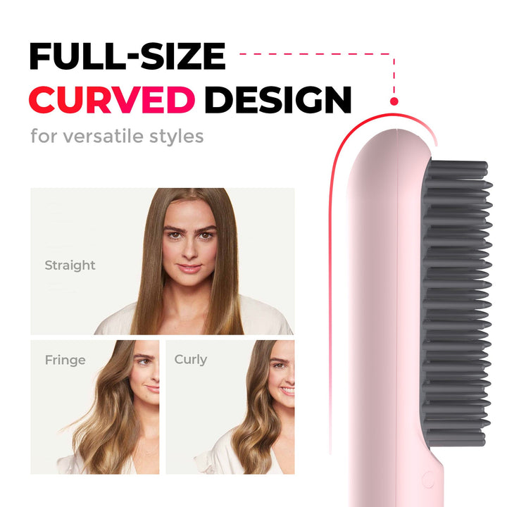 Kalsten | Wireless Hair Stylers Brush Travel Suitable for Straightening and Curling Rechargeable for All Hair Types