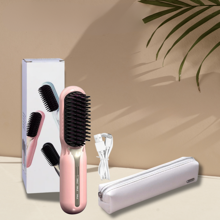 Kalsten | Wireless Hair Stylers Brush Travel Suitable for Straightening and Curling Rechargeable for All Hair Types