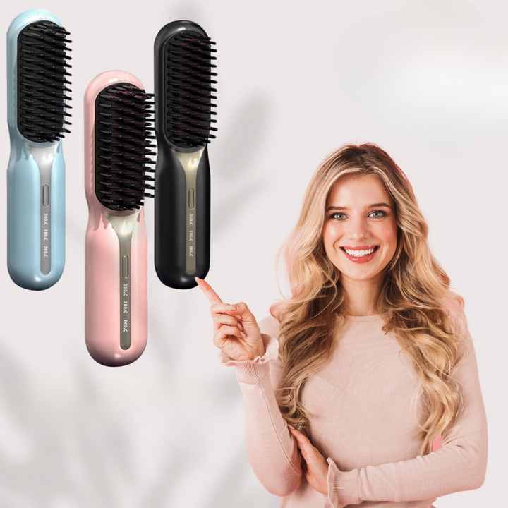 Kalsten | Wireless Hair Stylers Brush Travel Suitable for Straightening and Curling Rechargeable for All Hair Types