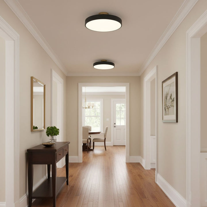 Metal Flush Mount Ceiling Light 11.8 in Warm Ambient Indoor Dining Living Room Office LED | Kalsten