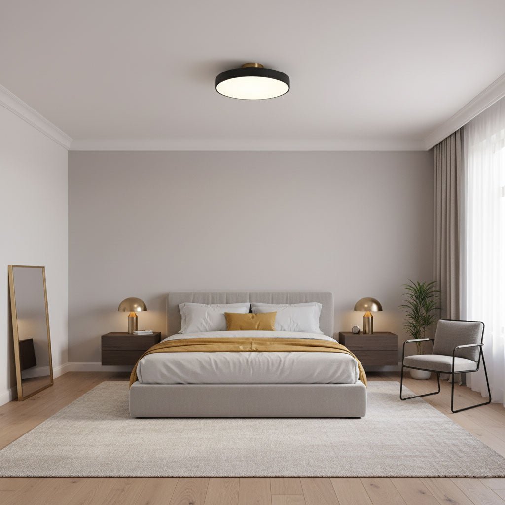 Metal Flush Mount Ceiling Light 11.8 in Warm Ambient Indoor Dining Living Room Office LED | Kalsten