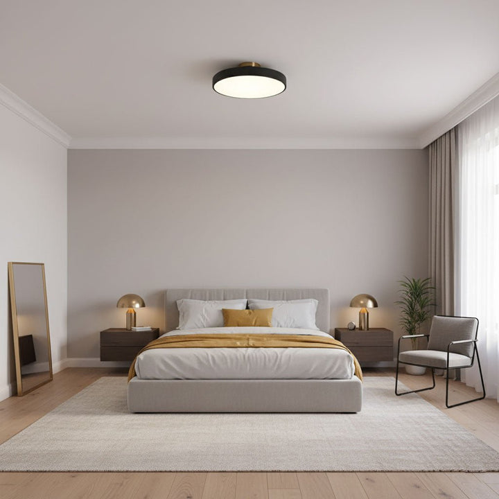 Metal Flush Mount Ceiling Light 11.8 in Warm Ambient Indoor Dining Living Room Office LED | Kalsten