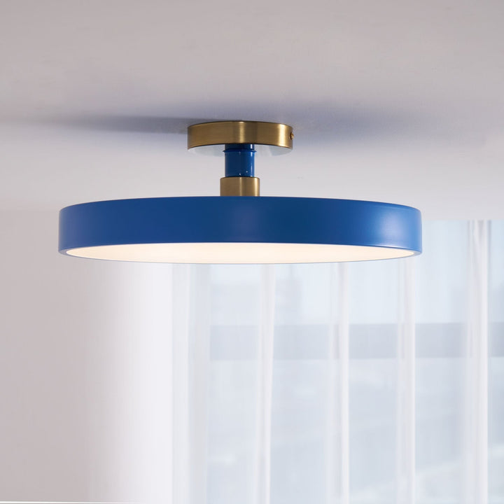 Metal Flush Mount Ceiling Light 11.8 in Warm Ambient Indoor Dining Living Room Office LED | Kalsten