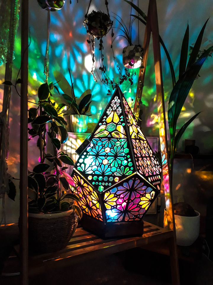 Glass-in-Block Style LED Table Lamp - LumiAura | Kalsten