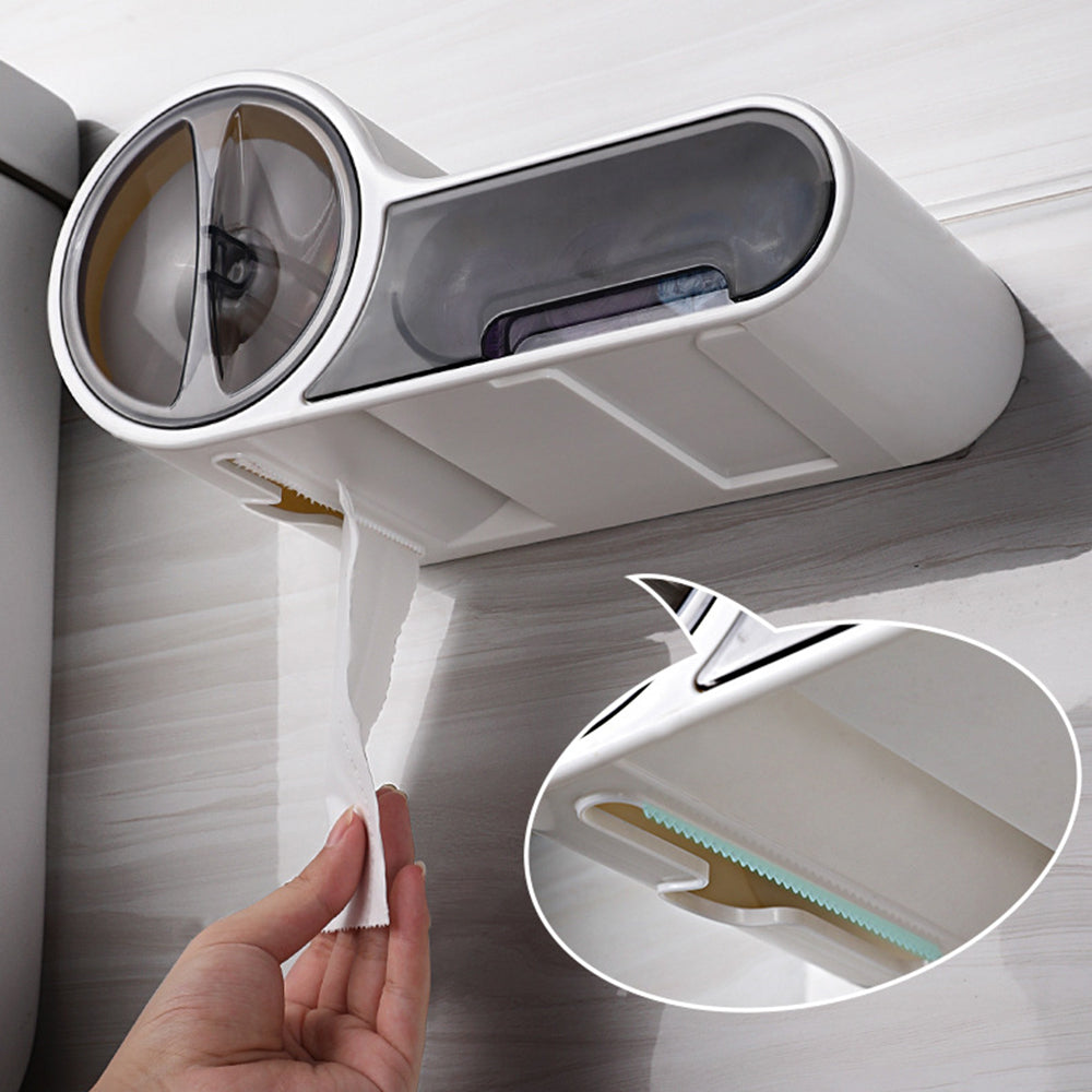 DroogHoud Self-Adhesive Toilet Paper Holder – Waterproof Wall Solution with Extra Storage Space | Kalsten