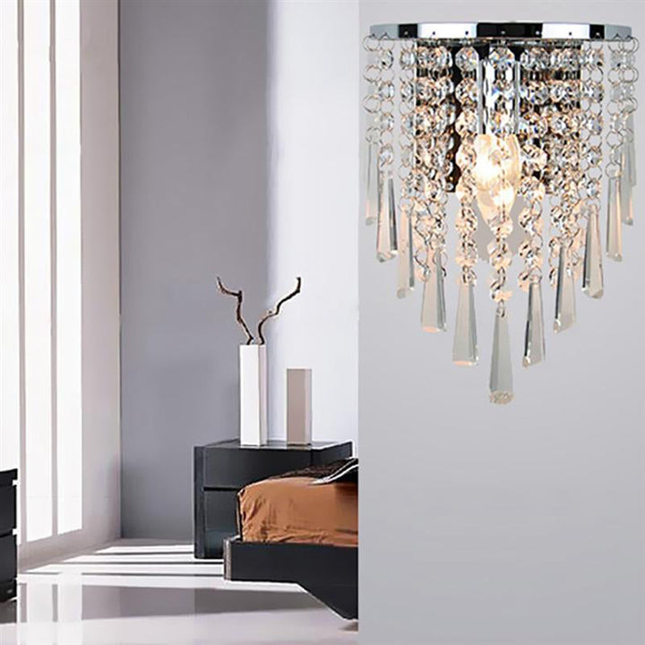 Kalsten | Modern Chrome Crystal Drop Wall Lamps