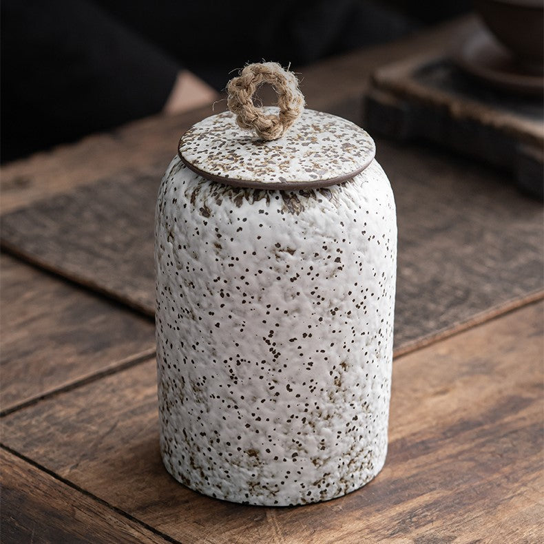 Kalsten | Japanese tea canisters made of ceramics, retro stoneware, airtight, Gong-Fu made of ceramics, for candies, tea ceremony accessories