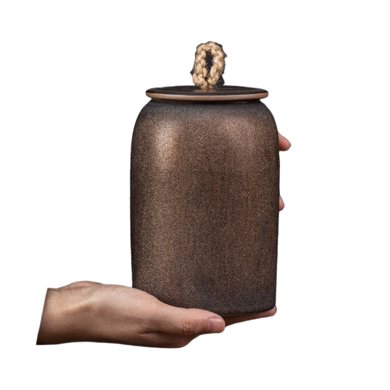 Kalsten | Japanese tea canisters made of ceramics, retro stoneware, airtight, Gong-Fu made of ceramics, for candies, tea ceremony accessories