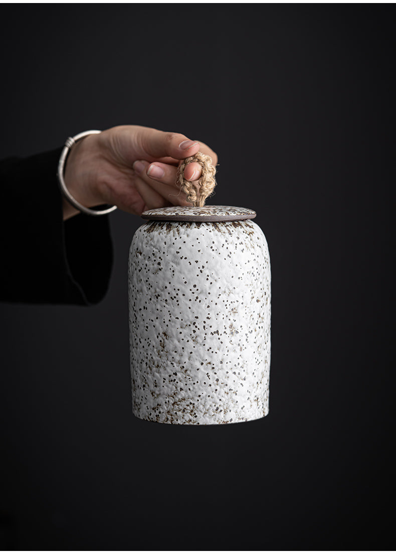 Kalsten | Japanese tea canisters made of ceramics, retro stoneware, airtight, Gong-Fu made of ceramics, for candies, tea ceremony accessories