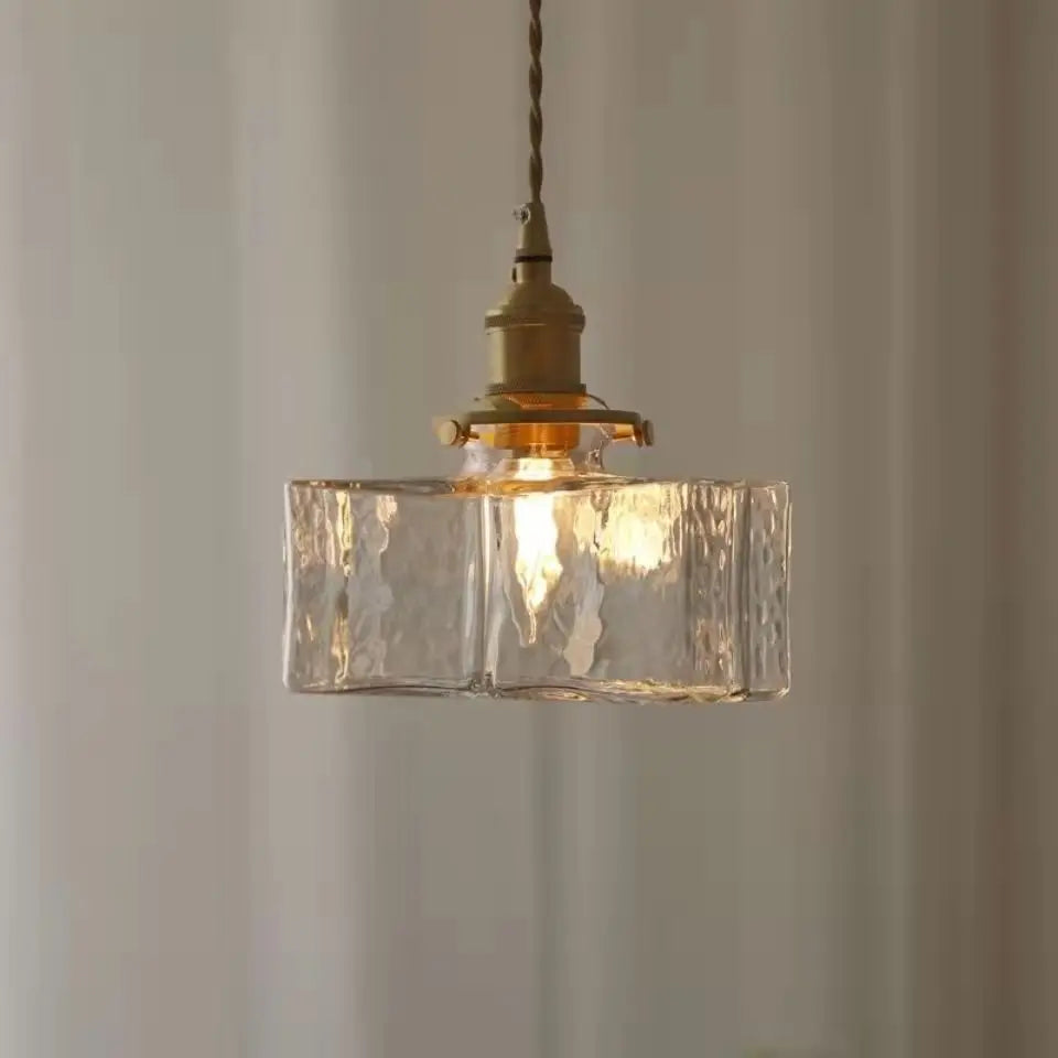 Vintage Glass Pendant Light - Rustic Hanging Lamp for Living Room & Dining Room | Karnz