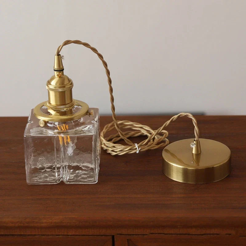 Vintage Glass Pendant Light - Rustic Hanging Lamp for Living Room & Dining Room | Karnz