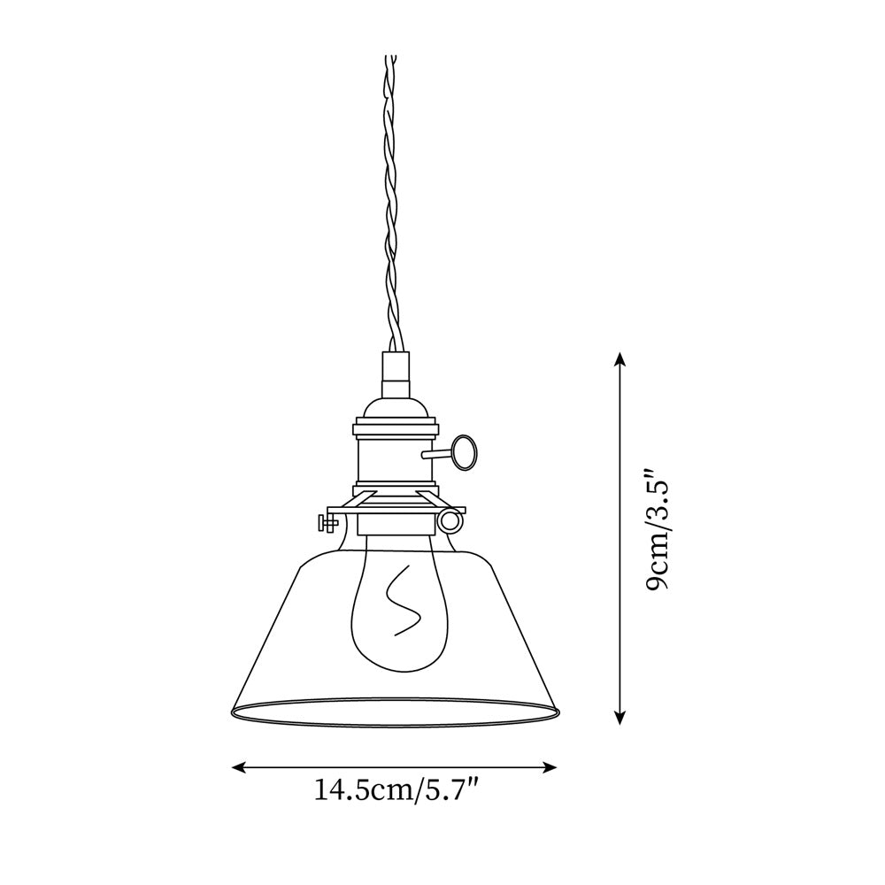 Pendant Light Glass Brass 5.9 In Clear Dining Room Kitchen Island Hanging Ceiling Lamp Adjustable Cord | Kalsten