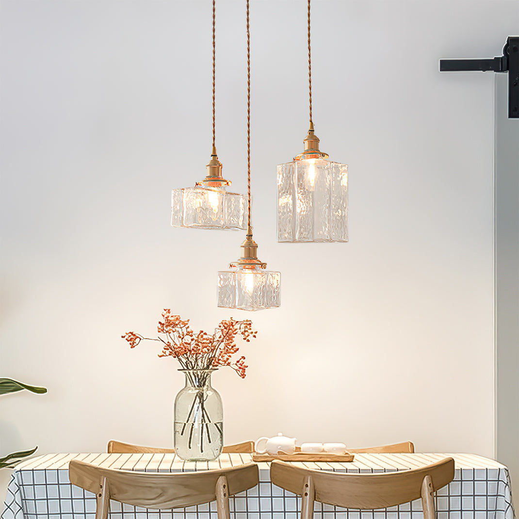 Pendant Light Brass Glass 7.1 in Adjustable Indoor Ceiling Lamp Dining Room Kitchen Island Lighting Fixture Modern Decorative Hanging Light | Kalsten