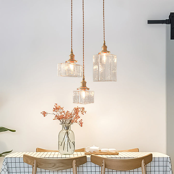 Pendant Light Brass Glass 7.1 in Adjustable Indoor Ceiling Lamp Dining Room Kitchen Island Lighting Fixture Modern Decorative Hanging Light | Kalsten