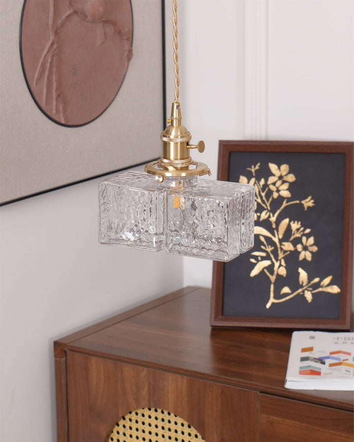 Pendant Light Brass Glass 7.1 in Adjustable Indoor Ceiling Lamp Dining Room Kitchen Island Lighting Fixture Modern Decorative Hanging Light | Kalsten