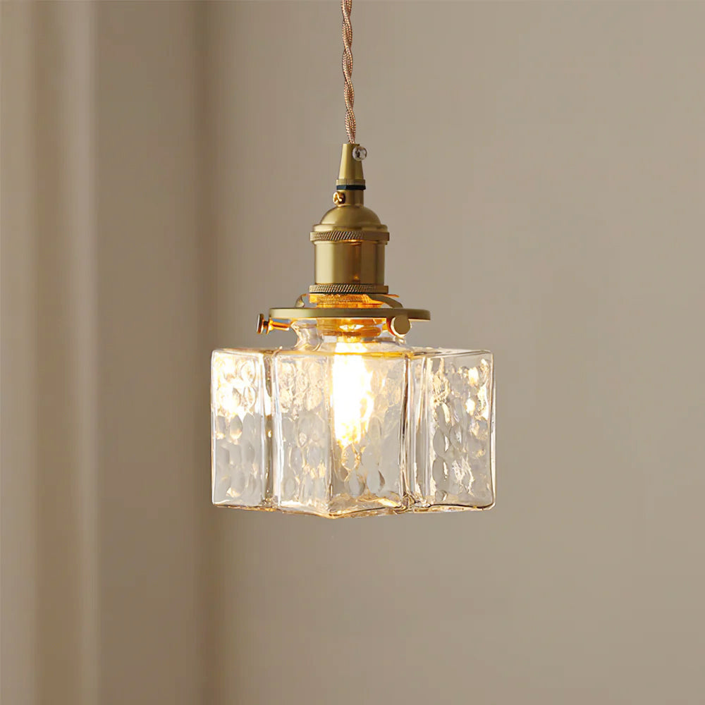 Pendant Light Brass Glass 7.1 in Adjustable Indoor Ceiling Lamp Dining Room Kitchen Island Lighting Fixture Modern Decorative Hanging Light | Kalsten