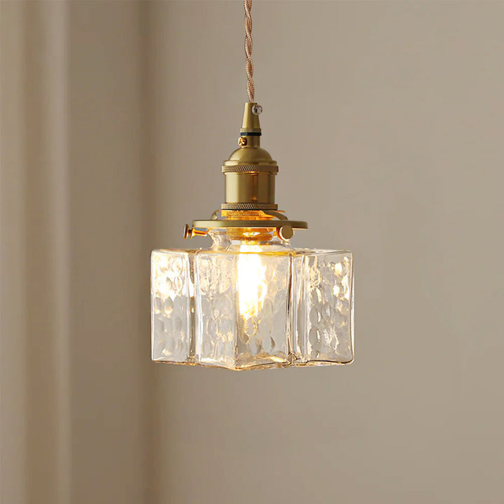 Pendant Light Brass Glass 7.1 in Adjustable Indoor Ceiling Lamp Dining Room Kitchen Island Lighting Fixture Modern Decorative Hanging Light | Kalsten