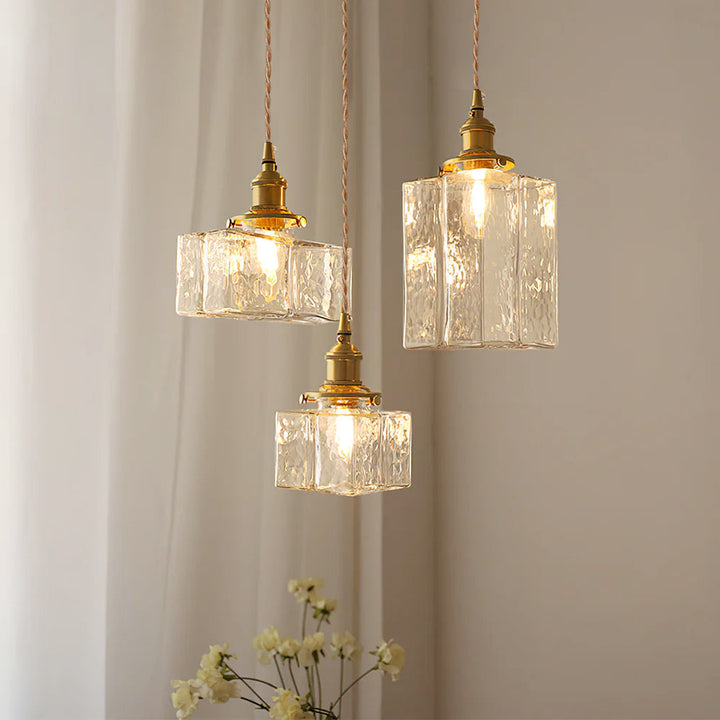 Pendant Light Brass Glass 7.1 in Adjustable Indoor Ceiling Lamp Dining Room Kitchen Island Lighting Fixture Modern Decorative Hanging Light | Kalsten
