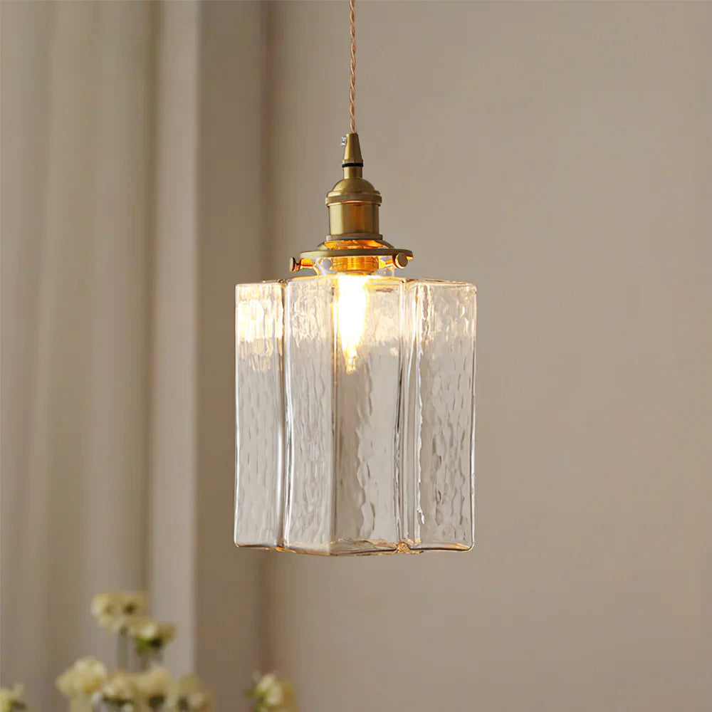 Pendant Light Brass Glass 7.1 in Adjustable Indoor Ceiling Lamp Dining Room Kitchen Island Lighting Fixture Modern Decorative Hanging Light | Kalsten