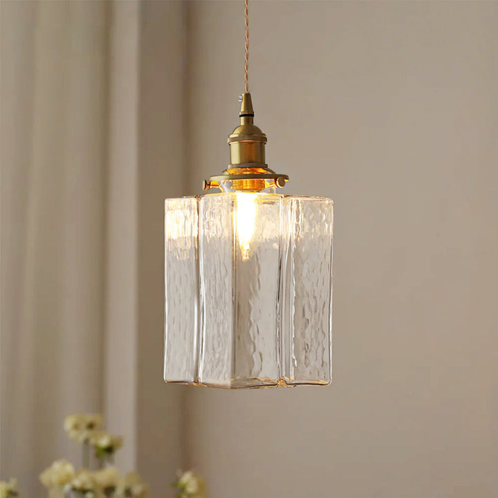 Pendant Light Brass Glass 7.1 in Adjustable Indoor Ceiling Lamp Dining Room Kitchen Island Lighting Fixture Modern Decorative Hanging Light | Kalsten
