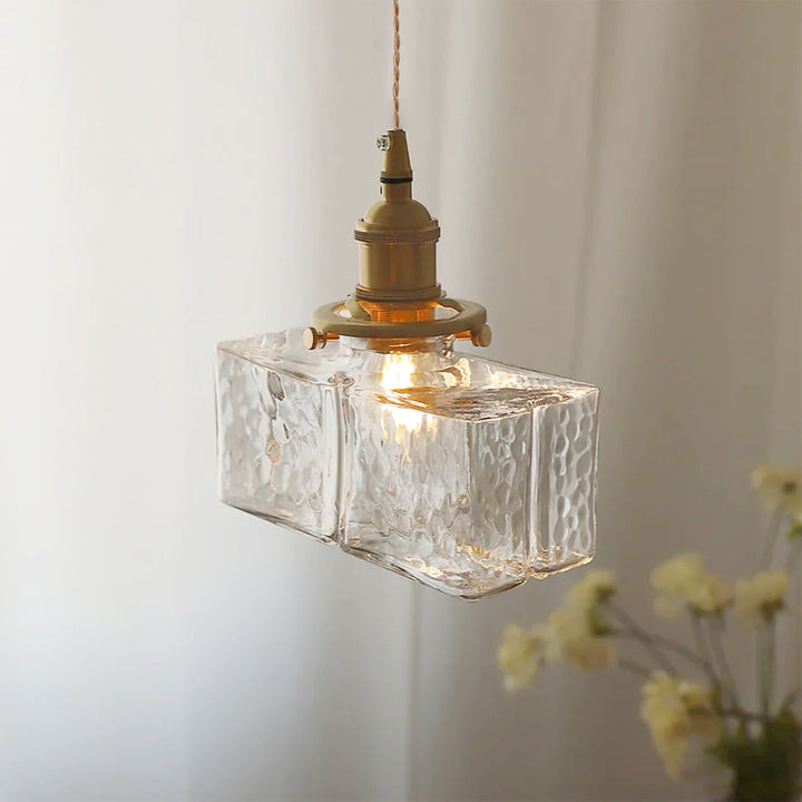 Pendant Light Brass Glass 7.1 in Adjustable Indoor Ceiling Lamp Dining Room Kitchen Island Lighting Fixture Modern Decorative Hanging Light | Kalsten