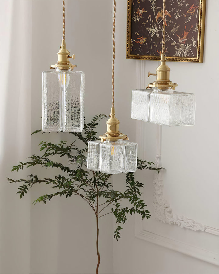 Pendant Light Brass Glass 7.1 in Adjustable Indoor Ceiling Lamp Dining Room Kitchen Island Lighting Fixture Modern Decorative Hanging Light | Kalsten