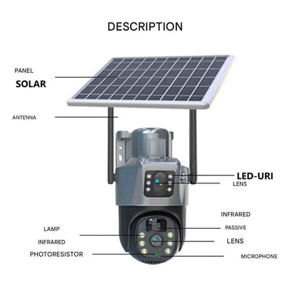 Skanto | Wireless Security Camera with Solar Panel & 360° Bird's-Eye View
