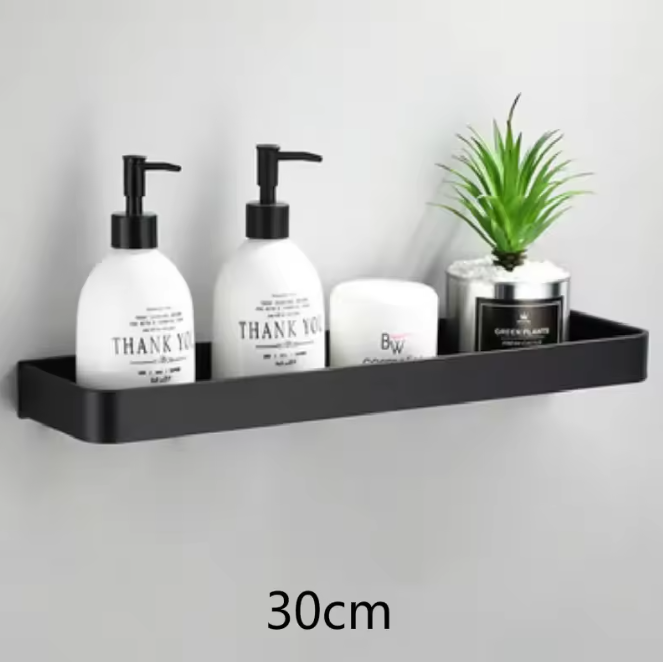 Kellan Wall-mounted Bathroom Shelf Black | Kalsten