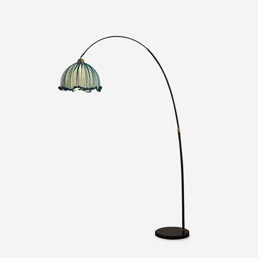 Kimala Arc Floor Lamp, Black Metal Base