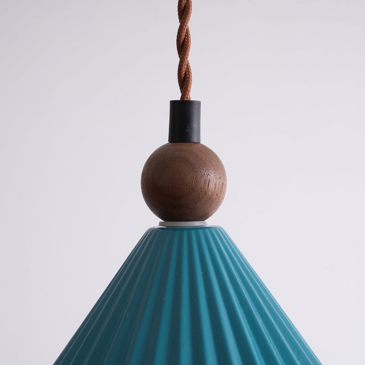 Pendant Light Ceramic Shade 7.8 in Adjustable Blue Dining Kitchen Hanging Ceiling Lamp | Kalsten
