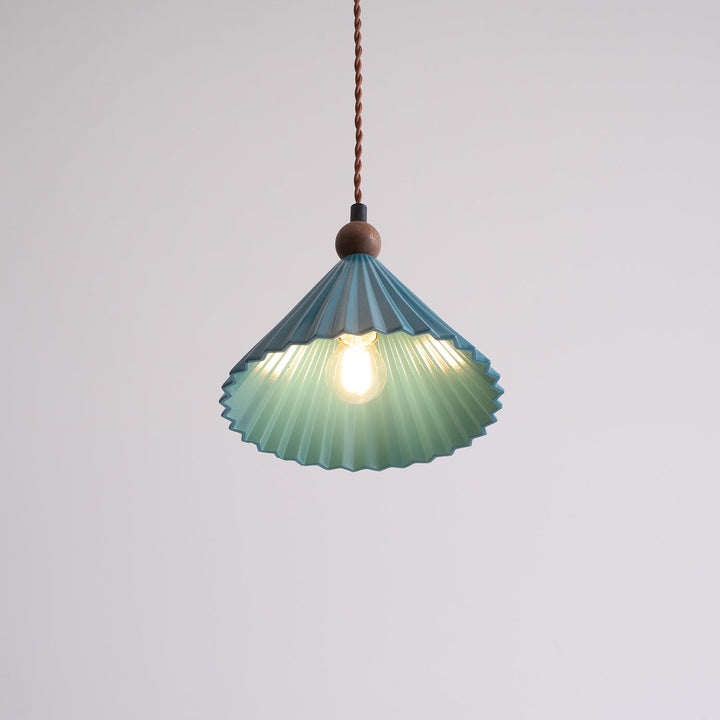 Pendant Light Ceramic Shade 7.8 in Adjustable Blue Dining Kitchen Hanging Ceiling Lamp | Kalsten
