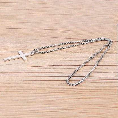 Skanto | Classic Men's Necklace with Cross Pendant in Stainless Steel